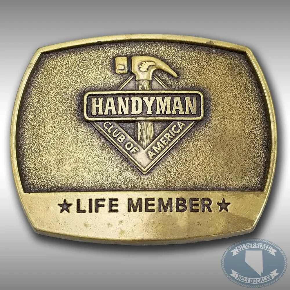 Belt‎ Buckle 1996 Handyman Club Of America Life Member Contractor Worker Gift